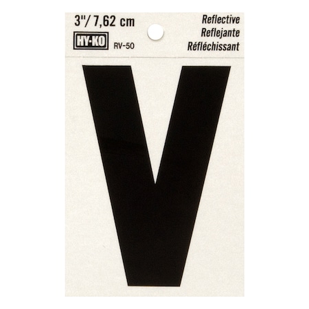 Hy-Ko 3In Reflective Letter V, 10PK B00472